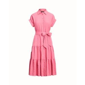 RALPH LAUREN Gingham Shirt Dress Cotton Tiered Belted New